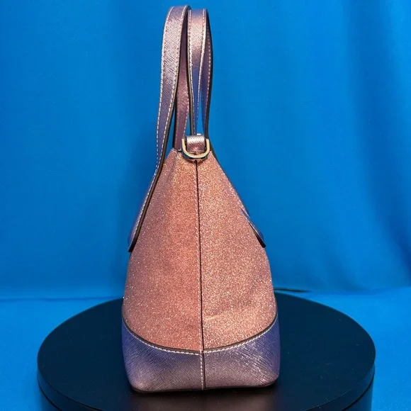 KATE SPADE ♠️ LOLA ROSE PINK GLITTER SHIMMER SPARKLE SATCHEL / HANDBAG / TOTE - Picture 8 of 17